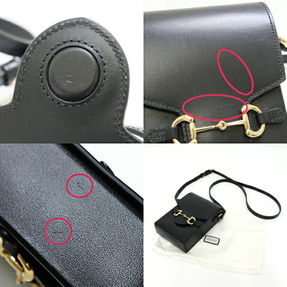 GUCCI Authentic Black Leather Horsebit Shoulder Bag - Picture 3 of 3